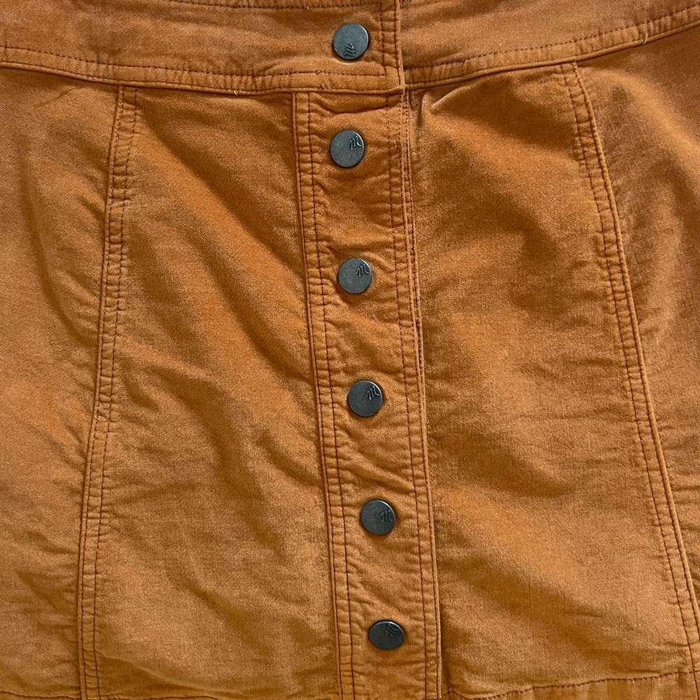Madewell 🧡🍊 Orange Velveteen Button Front Skirt - Picture 9 of 13